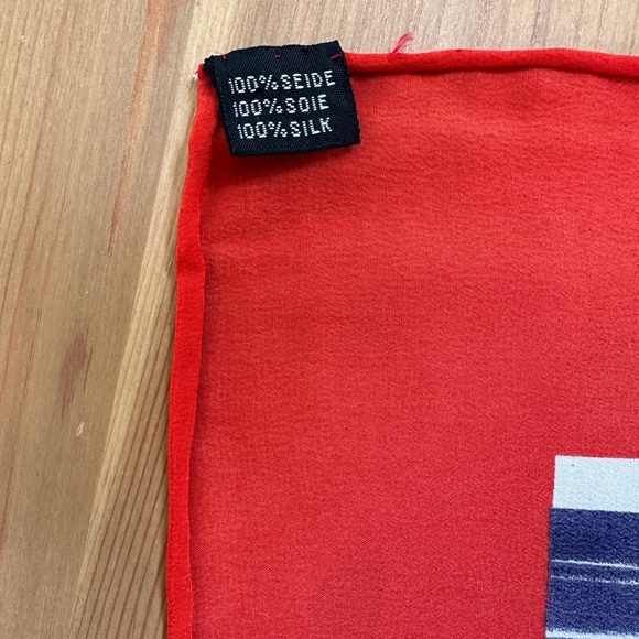 Otto Kern Designer Red Large Silk Scarf | Retro Pop Art Print Broadway Art - Picture 7 of 10